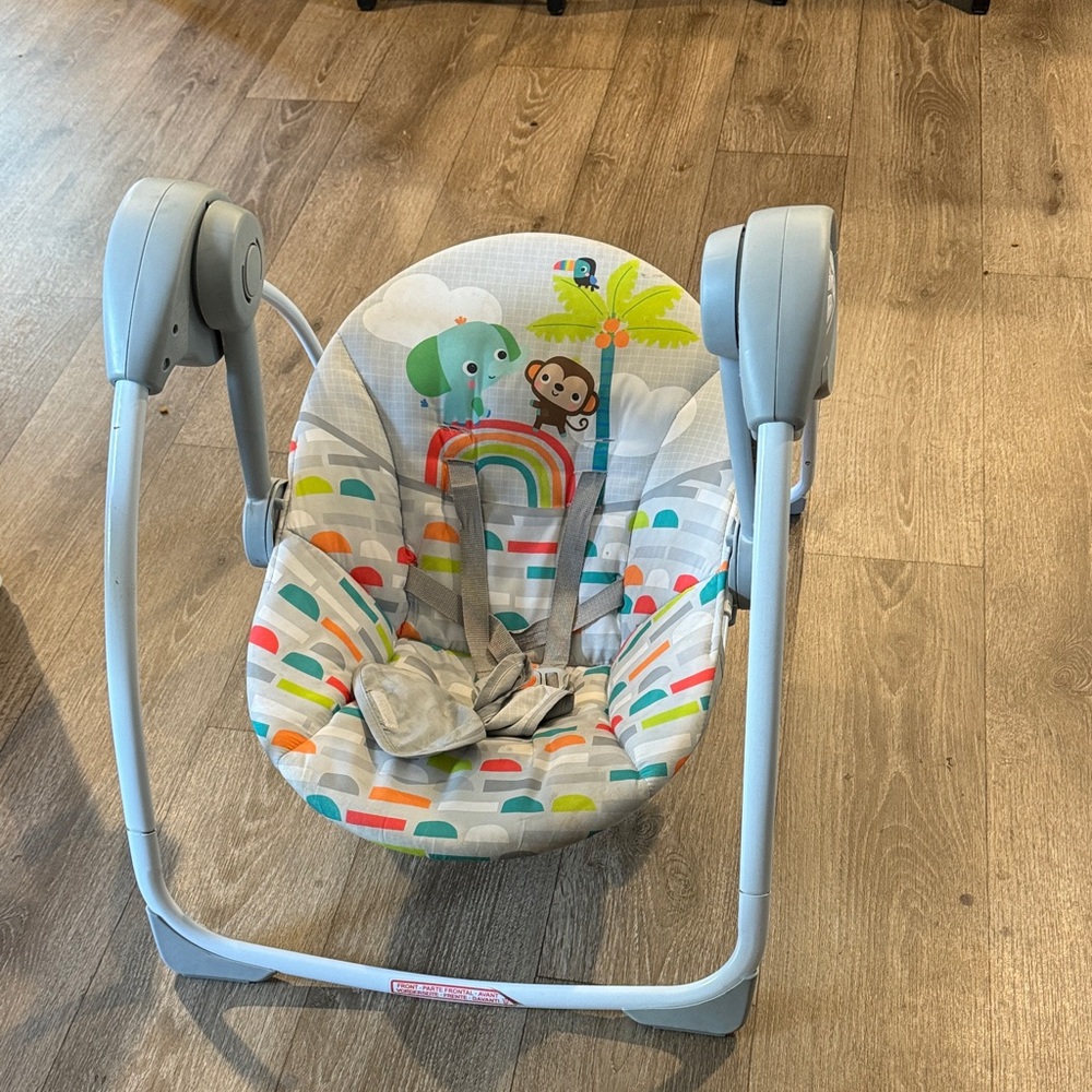 Colorful Baby Swing with Rainbow Design